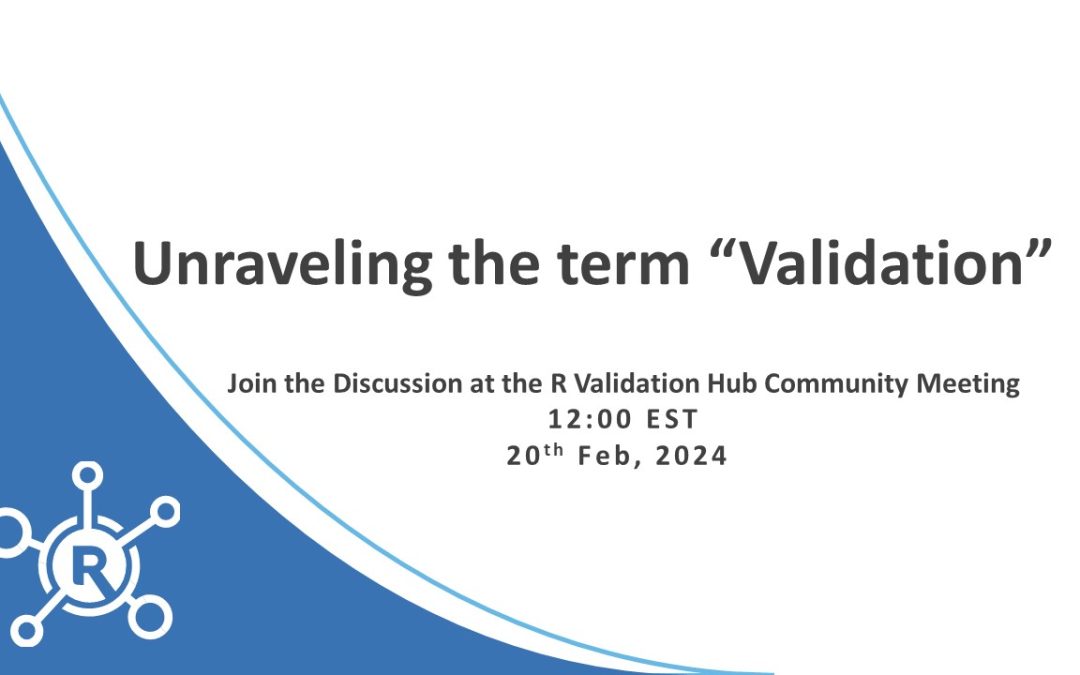 Unraveling the Term "Validation": Join the Discussion at the R Validation Hub Community Meeting