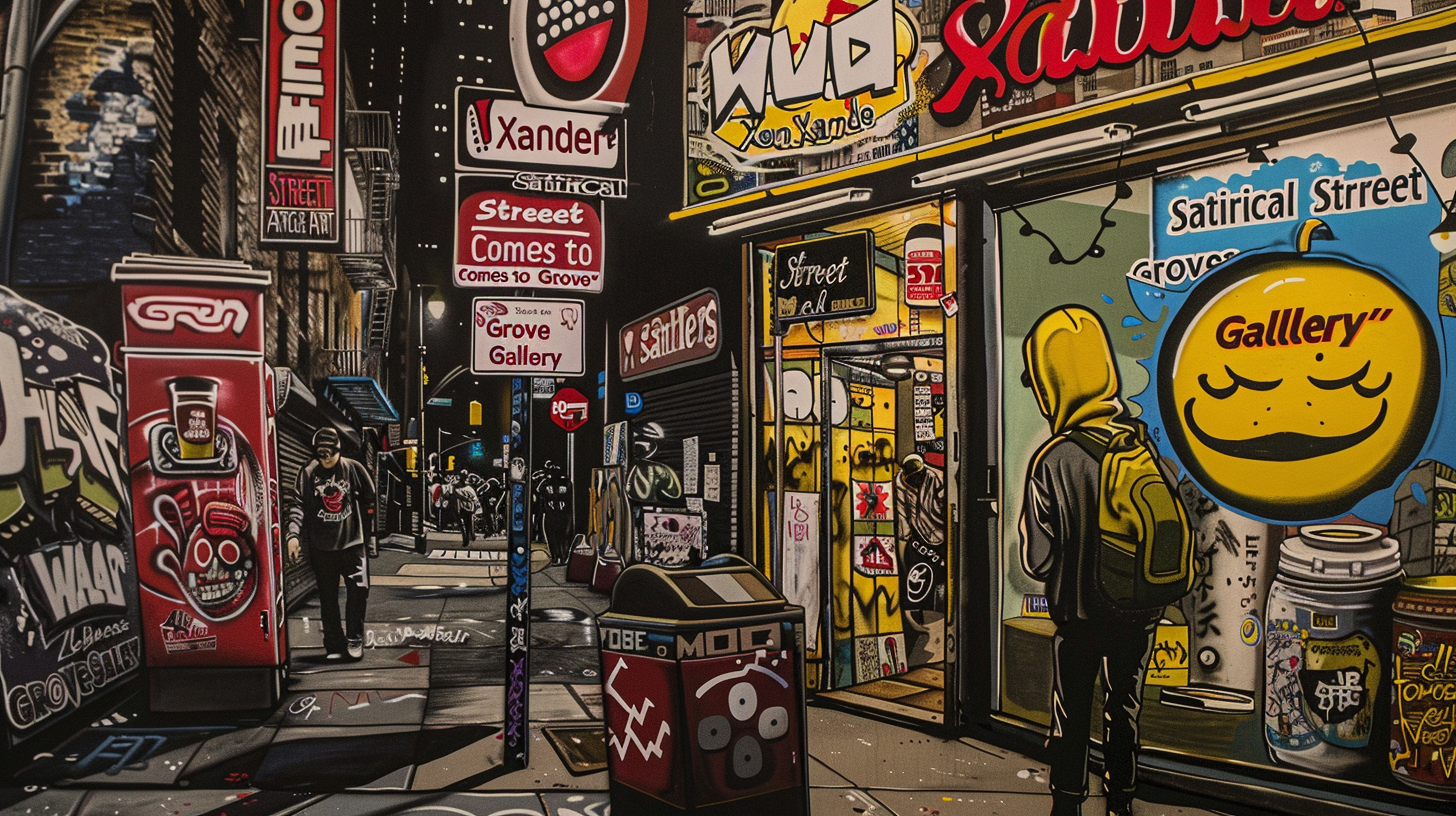 Zen Xander: Satirical Street Art Comes to Grove Gallery