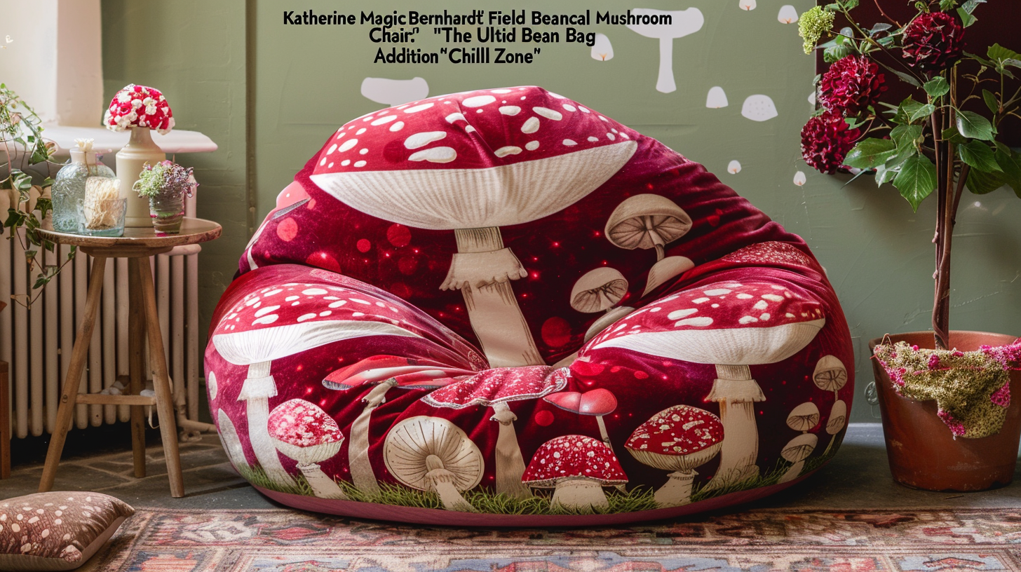 Katherine Bernhardt's Magical Mushroom Field Bean Bag Chair: The Ultimate Chill Zone Addition