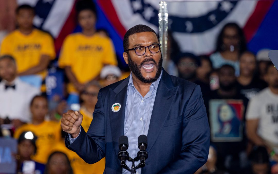 Tyler Perry Blasts Trump in Passionate Speech at Harris’s Atlanta Rally